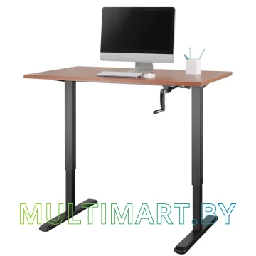 Стол для работы стоя ErgoSmart Manual Desk Special 1360x800x36 мм (дуб мореный/черный) картинка 7
